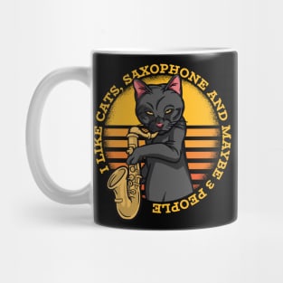 I Like Cats, Saxophone, and maybe 3 people Mug